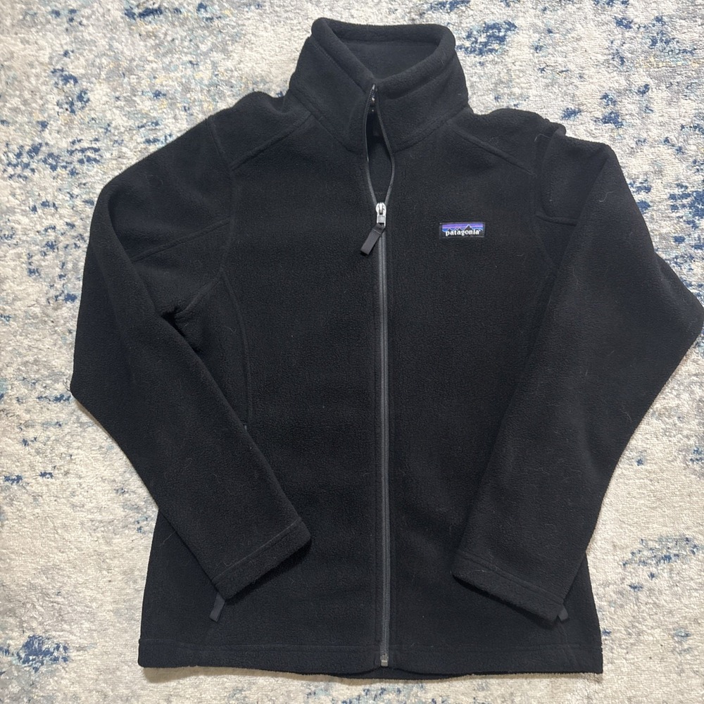 Patagonia Simple Fleece Jacket Full Zip Long Sleeve Black Women's Small EUC